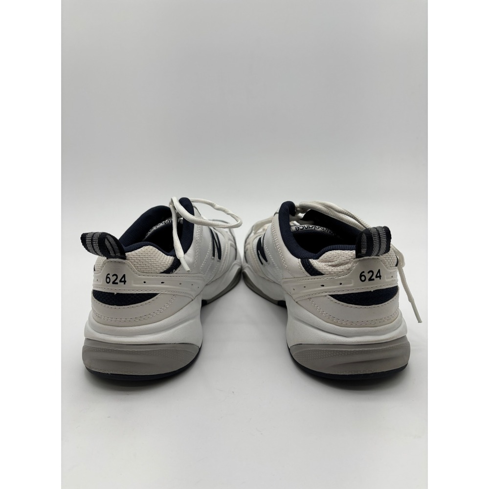 New Balance 624 White Navy Leather Cross Training Sneakers Mens 7 Womens 8.5 - Picture 2 of 8